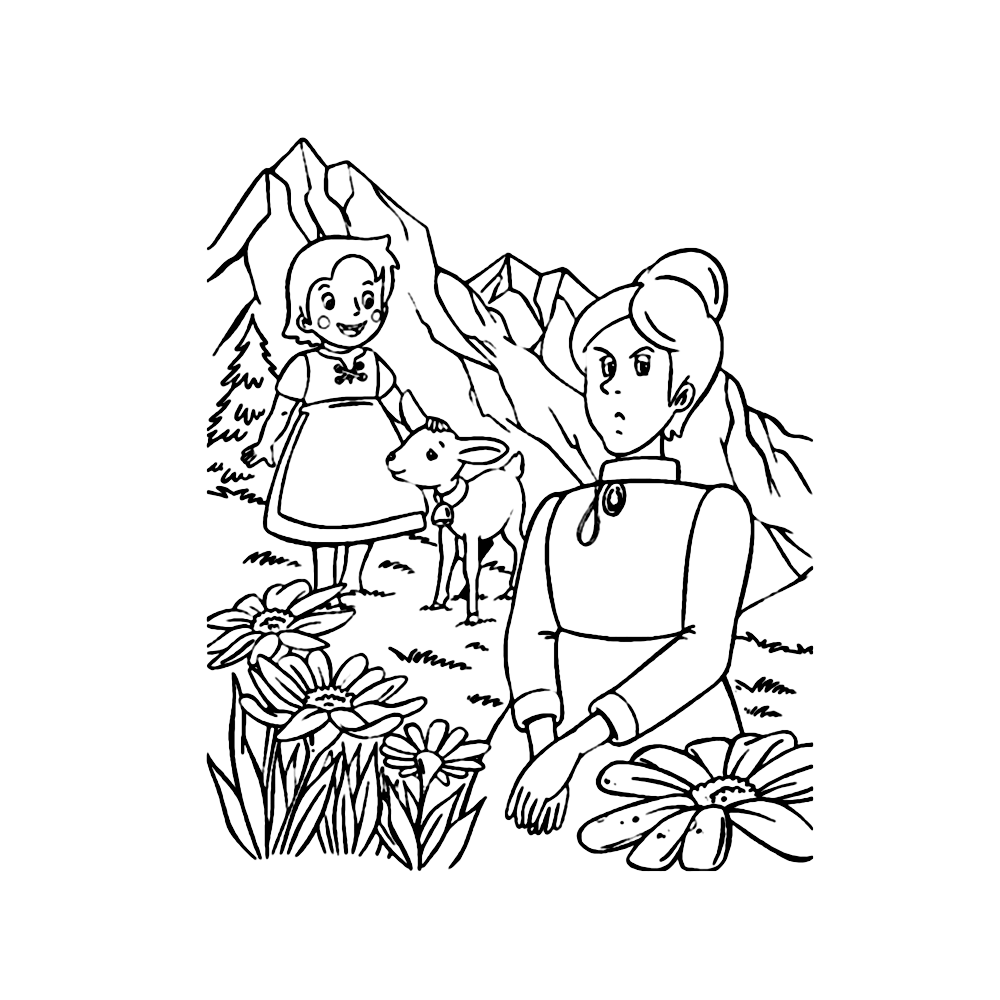 Plansa de colorat cu Heidi 1 1